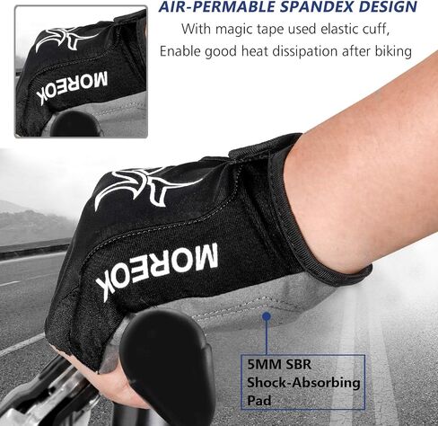 قفازات MOREOK للرجال لركوب الدراجات، قفازات نصف إصبع لركوب الدراجات MTB DH Road Bike Gloves جل وسادة ممتصة للصدمات ومضادة للانزلاق قابلة للتنفس قفازات دراجة نارية جبلية للجنسين والنساء in Saudi Arabia