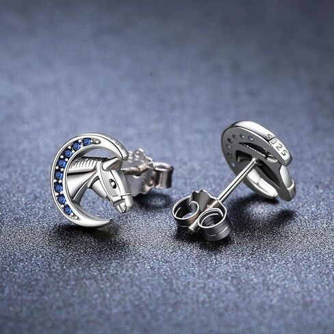 ECHOOY الحصان أقراط 925 الفضة الاسترليني لطيف الحصان الأقراط هيبوالرجينيك محظوظ الحصان مجوهرات هدايا الحصان عاشق هدية للنساء الفتيات المراهقات عيد ميلاد هدية عيد الحب in Kuwait