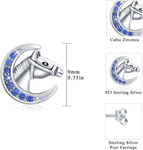 ECHOOY الحصان أقراط 925 الفضة الاسترليني لطيف الحصان الأقراط هيبوالرجينيك محظوظ الحصان مجوهرات هدايا الحصان عاشق هدية للنساء الفتيات المراهقات عيد ميلاد هدية عيد الحب in Kuwait