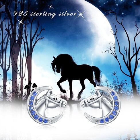 ECHOOY الحصان أقراط 925 الفضة الاسترليني لطيف الحصان الأقراط هيبوالرجينيك محظوظ الحصان مجوهرات هدايا الحصان عاشق هدية للنساء الفتيات المراهقات عيد ميلاد هدية عيد الحب in Kuwait