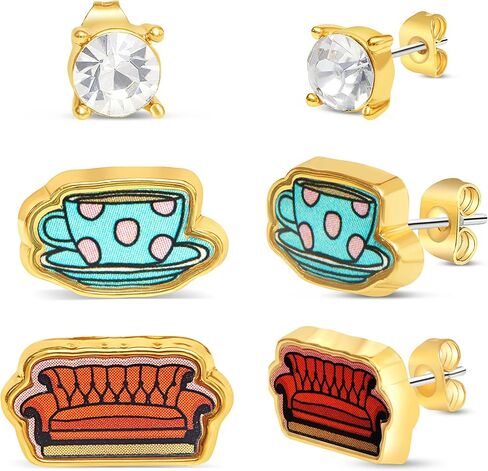 Friends TV Show Fashion Earring 2, 3, 4 Pair Sets - Friends Theme Stud and Dangle Earrings in Kuwait