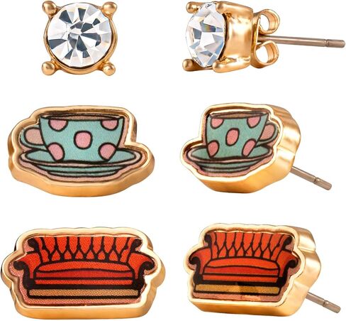 Friends TV Show Fashion Earring 2, 3, 4 Pair Sets - Friends Theme Stud and Dangle Earrings in Kuwait