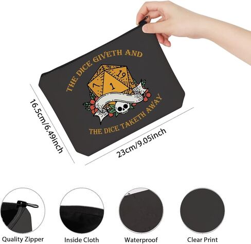 هدية D&D Gamer The Dice Giveth and The Dice Taketh Away DM حقيبة تحمل حقيبة سحاب لألعاب النرد (TAKETH AWAY) in Kuwait