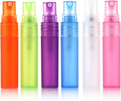 Elfenstal- 24pcs 5ml 1/6OZ Atomizer Empty Matte Plastic bottle Spray Refillable Fragrance Perfume Scent Sample Bottle Clean Cloth for Travel Party Makeup Tool free 3ml Pipette in Kuwait