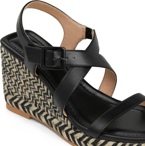 صنادل إسفين من Arromic للنساء، صنادل Espadrille ذات نعل سميك، أحذية بكعب عريض مفتوح من الأمام، كاجوال مريح للصيف والشاطئ للنساء المتأنقة in Saudi Arabia