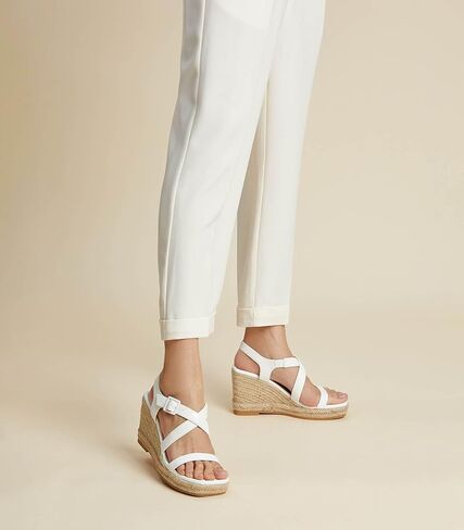 صنادل إسفين من Arromic للنساء، صنادل Espadrille ذات نعل سميك، أحذية بكعب عريض مفتوح من الأمام، كاجوال مريح للصيف والشاطئ للنساء المتأنقة in Kuwait