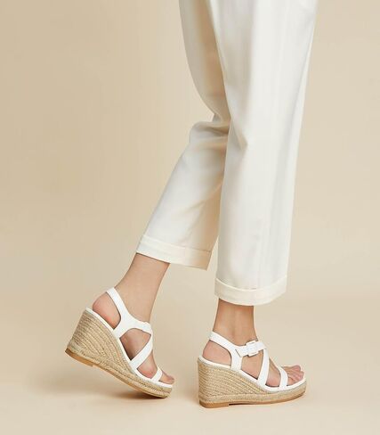 صنادل إسفين من Arromic للنساء، صنادل Espadrille ذات نعل سميك، أحذية بكعب عريض مفتوح من الأمام، كاجوال مريح للصيف والشاطئ للنساء المتأنقة in Kuwait