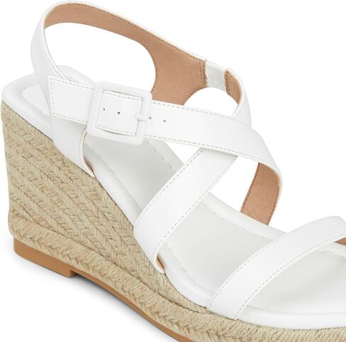 صنادل إسفين من Arromic للنساء، صنادل Espadrille ذات نعل سميك، أحذية بكعب عريض مفتوح من الأمام، كاجوال مريح للصيف والشاطئ للنساء المتأنقة in Kuwait