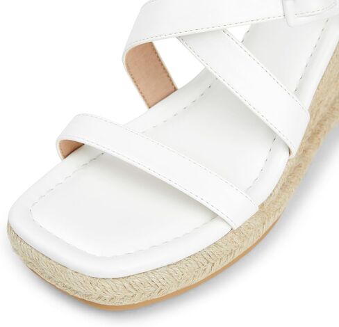 صنادل إسفين من Arromic للنساء، صنادل Espadrille ذات نعل سميك، أحذية بكعب عريض مفتوح من الأمام، كاجوال مريح للصيف والشاطئ للنساء المتأنقة in Kuwait