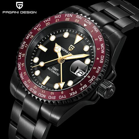 Pagani Design Watches for Men Automatic GMT NH34 PD1758 TMI Japan Movement Sapphire Glass Waterproof Watch in Saudi Arabia