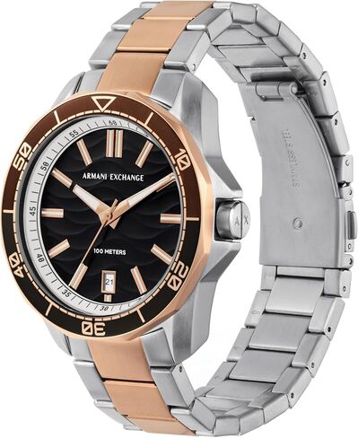 ساعة رياضية مستوحاة من الغوص من A｜X ARMANI EXCHANGE للرجال مع سوار من الفولاذ المقاوم للصدأ أو السيليكون in Saudi Arabia