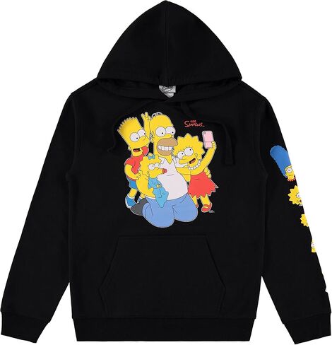 سويت شيرت بقلنسوة للسيدات من The Simpsons - سويت شيرت بقلنسوة ليزا وبارت وهومر سيمبسون مع طباعة الأكمام in Kuwait