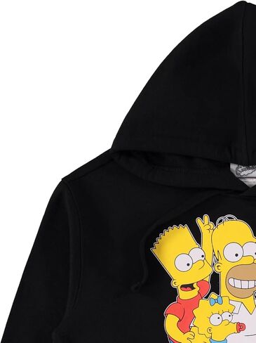 سويت شيرت بقلنسوة للسيدات من The Simpsons - سويت شيرت بقلنسوة ليزا وبارت وهومر سيمبسون مع طباعة الأكمام in Kuwait