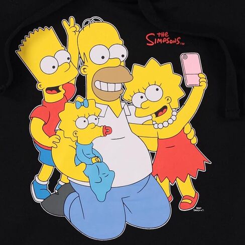 سويت شيرت بقلنسوة للسيدات من The Simpsons - سويت شيرت بقلنسوة ليزا وبارت وهومر سيمبسون مع طباعة الأكمام in Kuwait