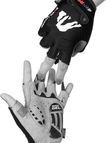 Cycling Gloves with Gel Padded Protection. Road and Mountain Biking. Half Finger with Pull Tabs. Men, Women and Children Sizes. in Saudi Arabia