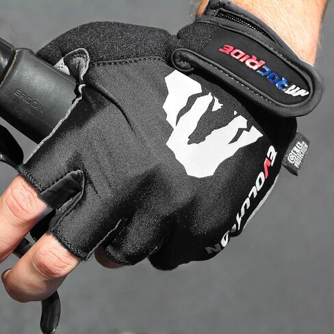 Cycling Gloves with Gel Padded Protection. Road and Mountain Biking. Half Finger with Pull Tabs. Men, Women and Children Sizes. in Saudi Arabia