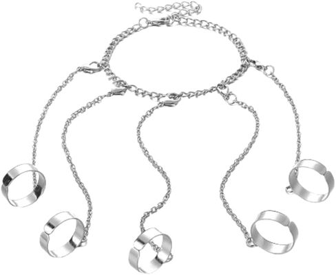 Punk Adjustable Chain Finger Rings Bracelet Tassel Bracelet with Finger Ring Finger Claws for Men Women in Saudi Arabia