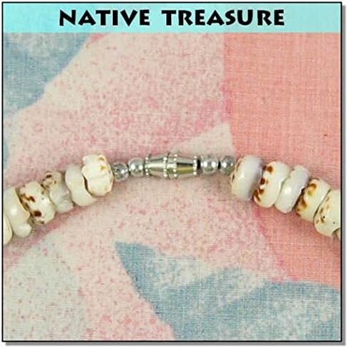 قلادة من صدفة بوكا الأصلية للبالغين من الجنسين من Native Treasure من الفلبين، وقذائف كونوس بوكا المرقطة وخرز جوز الهند البني in Kuwait
