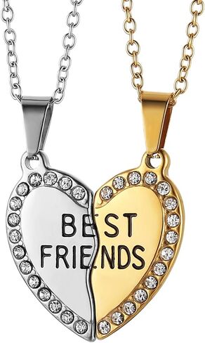STWTR Men's and Women's Couple Necklace Pendant Love CZ Puzzle Matching Stainless Steel Pendant in Saudi Arabia