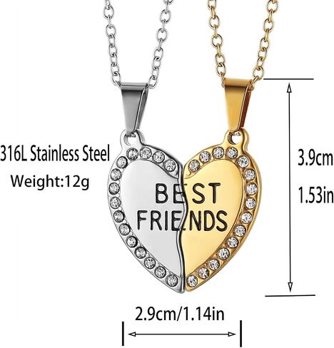 STWTR Men's and Women's Couple Necklace Pendant Love CZ Puzzle Matching Stainless Steel Pendant in Saudi Arabia