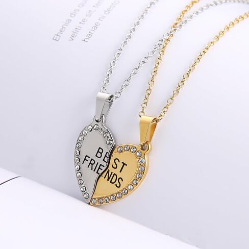 STWTR Men's and Women's Couple Necklace Pendant Love CZ Puzzle Matching Stainless Steel Pendant in Saudi Arabia