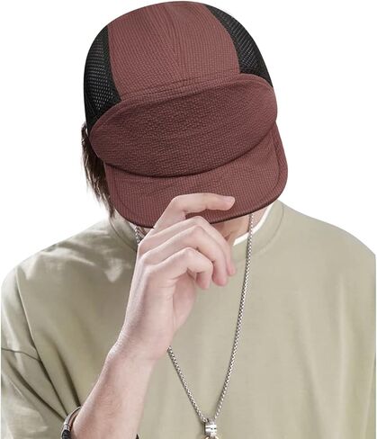 CLAPE Men Quick Dry Baseball Cap 5 Panel Hat Lightweight Trucker Mesh Hats Workout Dad Hat Running Outdoor Sports Cap in Saudi Arabia