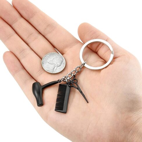 Jovivi 3 In 1 Fashion Hairdresser Hair Dryer,Scissor,Comb Charm Pendant Keychain Keyring - Perfect Salon Owner,or Hair Stylist Gift in Saudi Arabia