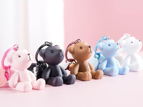 سلسلة مفاتيح YOU WIZV Bear من الراتنج باللون الأسود وحلقة مفاتيح رائعة لمفاتيح السيارة، وإكسسوارات حقيبة الظهر، هدية تزيين للنساء والفتيات in Kuwait