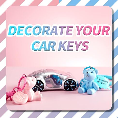 سلسلة مفاتيح YOU WIZV Bear من الراتنج باللون الأسود وحلقة مفاتيح رائعة لمفاتيح السيارة، وإكسسوارات حقيبة الظهر، هدية تزيين للنساء والفتيات in Kuwait