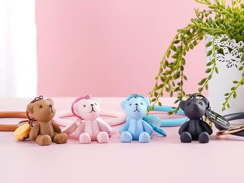 سلسلة مفاتيح YOU WIZV Bear من الراتنج باللون الأسود وحلقة مفاتيح رائعة لمفاتيح السيارة، وإكسسوارات حقيبة الظهر، هدية تزيين للنساء والفتيات in Kuwait