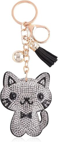 RIAH FASHION Cute Keychain Bag Charm Key Ring - Purse Pendant Tassel Fruits, Animals, College Team, Wristlet Strap Lanyard in Kuwait