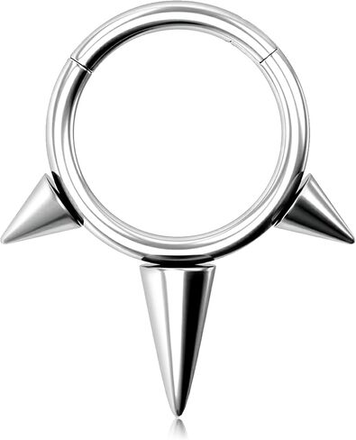 Melighting Spike Septum Ring 16G Septum Jewelry Hoop Stainless Steel 316L Cartilage Earring Hinged Spike Daith Piercing Jewelry for Women in Saudi Arabia