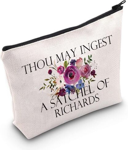Funny Sarcastic Gift Thou May Ingest a Satchel of Richards Makeup Zipper Pouch Bag for Friends Adult Saying Joke (THOU Black Bag) in Saudi Arabia
