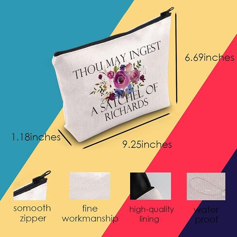 Funny Sarcastic Gift Thou May Ingest a Satchel of Richards Makeup Zipper Pouch Bag for Friends Adult Saying Joke (THOU Black Bag) in Saudi Arabia