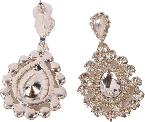 Glass Stone Crystal Bridal Earrings | Women's Dangle Jewelry Gift for Brides, Bridesmaids, Prom and Wedding Parties in Saudi Arabia
