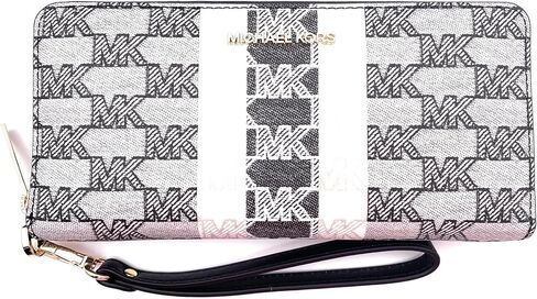 Michael Kors Jet Set Travel Large Continental Jacquard Wallet MK Black Multi in Saudi Arabia