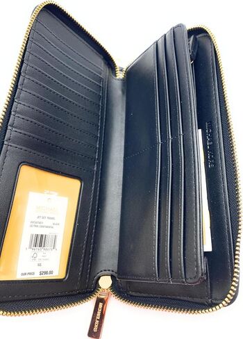 Michael Kors Jet Set Travel Large Continental Jacquard Wallet MK Black Multi in Saudi Arabia