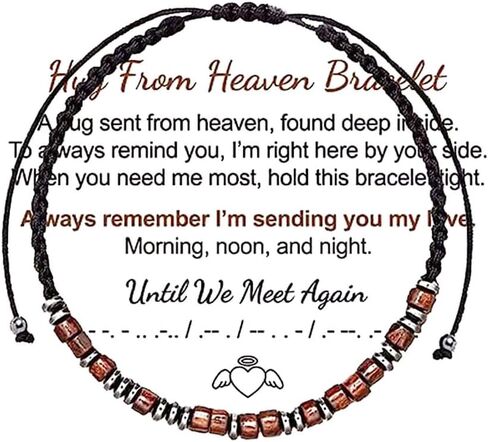 سوار Your Always Charm Hug from Heaven Morse Code، هدية ملهمة لأفضل صديق، أساور رائعة للرجال in Saudi Arabia