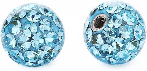 COTTVOTT 2Pcs 4mm(16G) 6mm(14G) 8mm(14G) Body Piercing Jewelry Replacement Sparkling Crystal Screw Balls in Kuwait