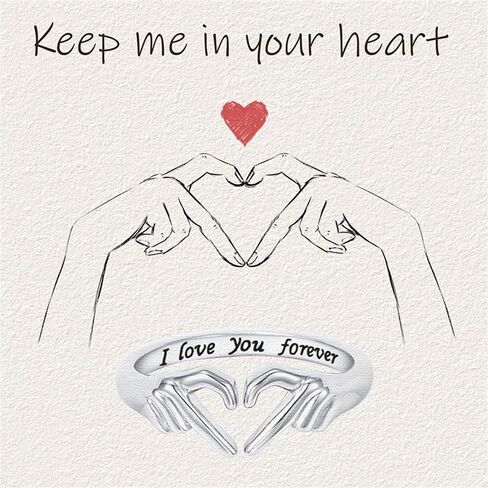 Fuqimanman2020 Gesture Heart Ring New Two Hand Creative Fashion Ring Adjustable Sweet Cool Style Ring in Saudi Arabia