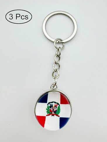 LLBFHH 3 Pcs Dominican Flag Key Chain,Cool Keychain for Car Keys, Stainless Steel Keyrings & Keychains,Used for Home Decoration, Jewelry Hanging Decorations. in Saudi Arabia