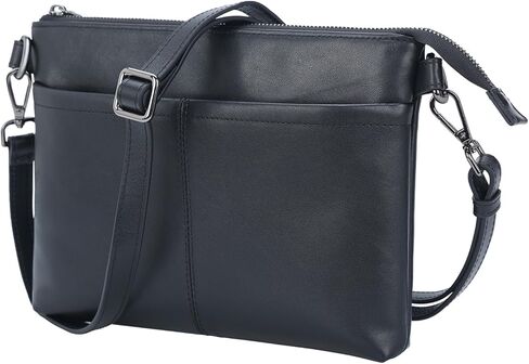 حقيبة محفظة صغيرة من الجلد الأسود من Masa Kawa للنساء والرجال حقائب كتف صغيرة متقاطعة للأعمال كاجوال حقيبة يد بمقبض ومحفظة in Kuwait