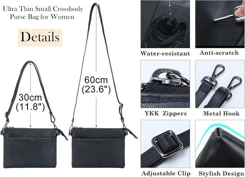 حقيبة محفظة صغيرة من الجلد الأسود من Masa Kawa للنساء والرجال حقائب كتف صغيرة متقاطعة للأعمال كاجوال حقيبة يد بمقبض ومحفظة in Kuwait