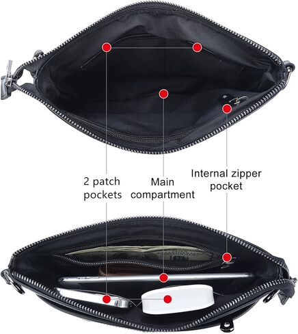 حقيبة محفظة صغيرة من الجلد الأسود من Masa Kawa للنساء والرجال حقائب كتف صغيرة متقاطعة للأعمال كاجوال حقيبة يد بمقبض ومحفظة in Kuwait