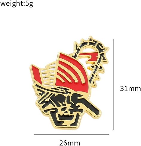 Makima Brooch Anime Cosplay Pins Hayakawa Aki Denji Power Character Cosplay Brooches Alloy Multi Accessories 7pcs, Medium, Metal, no gemstone in Kuwait