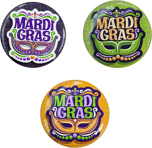 Haceolhada 3 قطع ماردي غرا أزرار دبابيس للنساء ماردي غرا تاج بروش دبابيس كرنفال جولة شارات الديكور كرنفال موكب حزب دبابيس الملحقات للقبعة أكياس الملابس زي الديكور in Kuwait