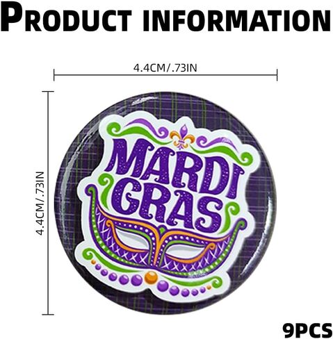 Haceolhada 3 قطع ماردي غرا أزرار دبابيس للنساء ماردي غرا تاج بروش دبابيس كرنفال جولة شارات الديكور كرنفال موكب حزب دبابيس الملحقات للقبعة أكياس الملابس زي الديكور in Kuwait