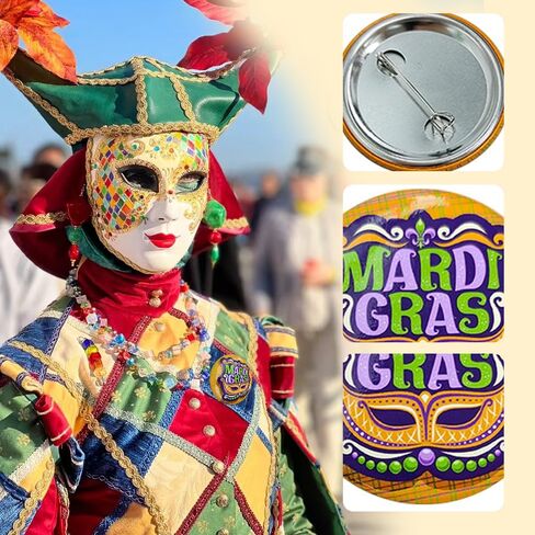 Haceolhada 3 قطع ماردي غرا أزرار دبابيس للنساء ماردي غرا تاج بروش دبابيس كرنفال جولة شارات الديكور كرنفال موكب حزب دبابيس الملحقات للقبعة أكياس الملابس زي الديكور in Kuwait