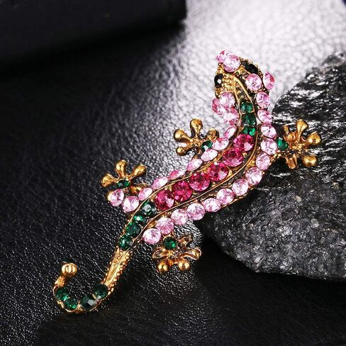 4 Pieces Fashion Colorful Enamel Brooch Pins Animals Brooch Pins Crystal Rhinestone Butterfly Seahorse Dragonfly Lizard Brooch Pins for for Women Ladies Jewelry in Saudi Arabia