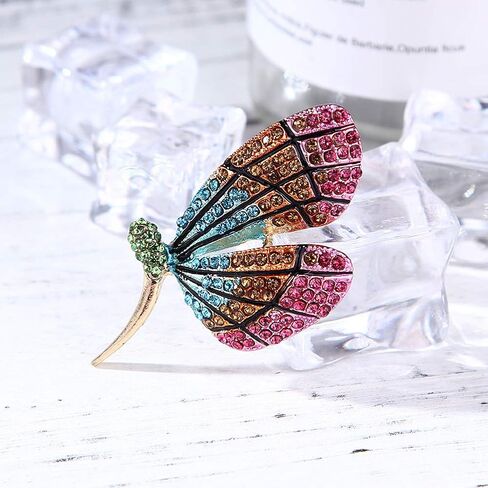 4 Pieces Fashion Colorful Enamel Brooch Pins Animals Brooch Pins Crystal Rhinestone Butterfly Seahorse Dragonfly Lizard Brooch Pins for for Women Ladies Jewelry in Saudi Arabia